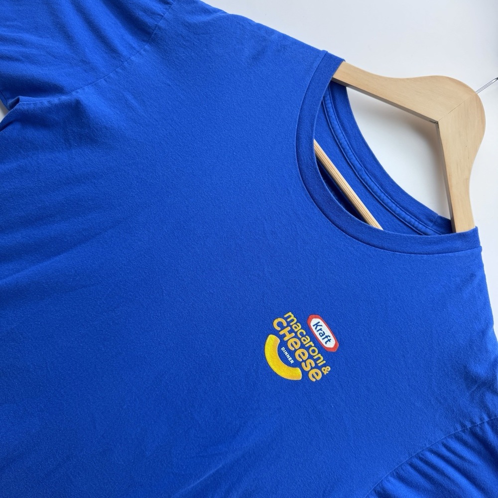 Mad Engine Kraft Macaroni & Cheese T Shirt Mens XL Blue Graphic Tee Novelty